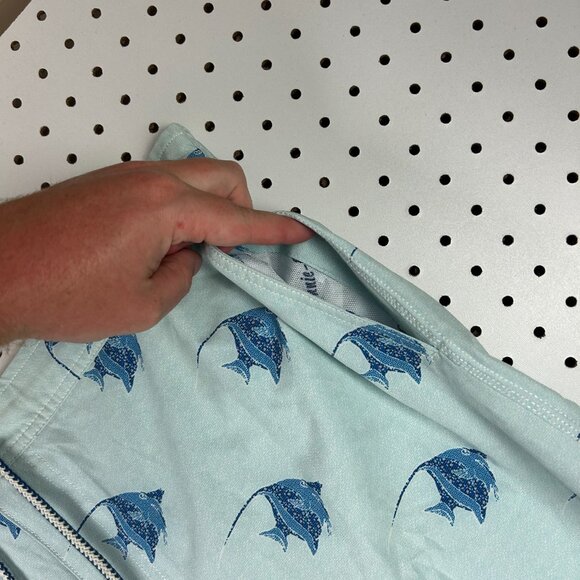 Johnnie O Swim Trunks Suit Men's XXL Hatton Blue Fish NWT $89 Retail READ Pocket - Picture 7 of 8